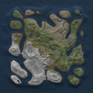 Thumbnail Rust Map: Procedural Map, Size: 3500, Seed: 1302552475, 15 Monuments