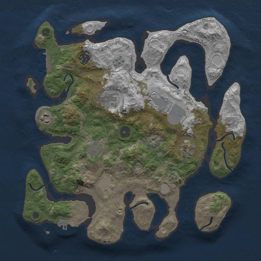 Rust Map: Procedural Map, Size: 3500, Seed: 1829124576, 16 Monuments