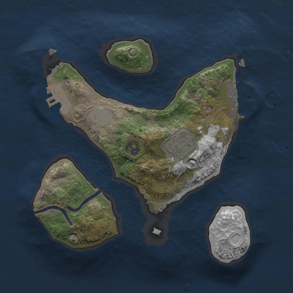 Rust Map: Procedural Map, Size: 2000, Seed: 56497, 8 Monuments