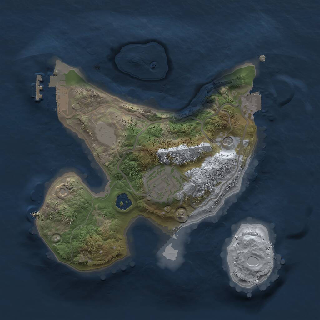 Rust Map: Procedural Map, Size: 2000, Seed: 56497, 4 Monuments