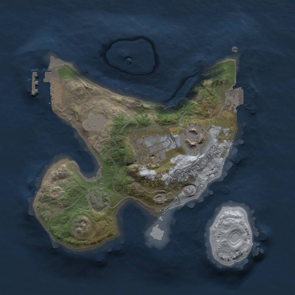 Rust Map: Procedural Map, Size: 2000, Seed: 56497, 5 Monuments