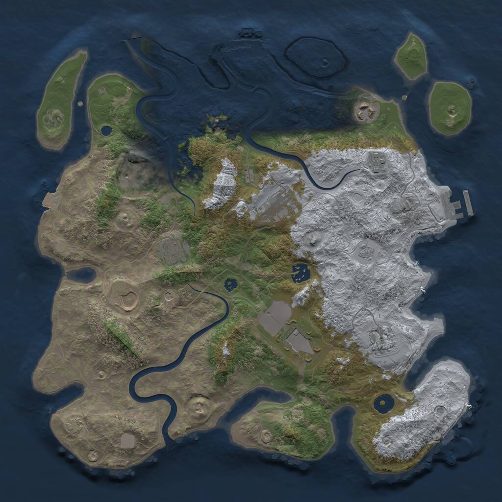 Rust Map: Procedural Map, Size: 3850, Seed: 689194048, 15 Monuments