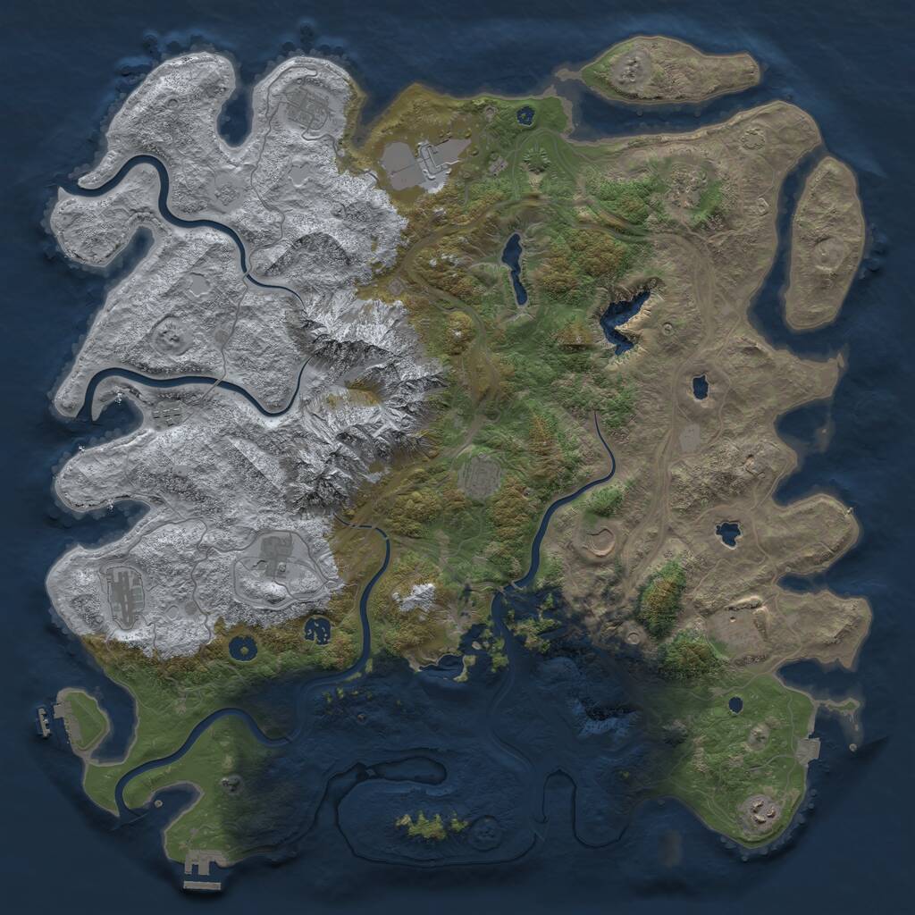Rust Map: Procedural Map, Size: 5000, Seed: 11112021, 17 Monuments