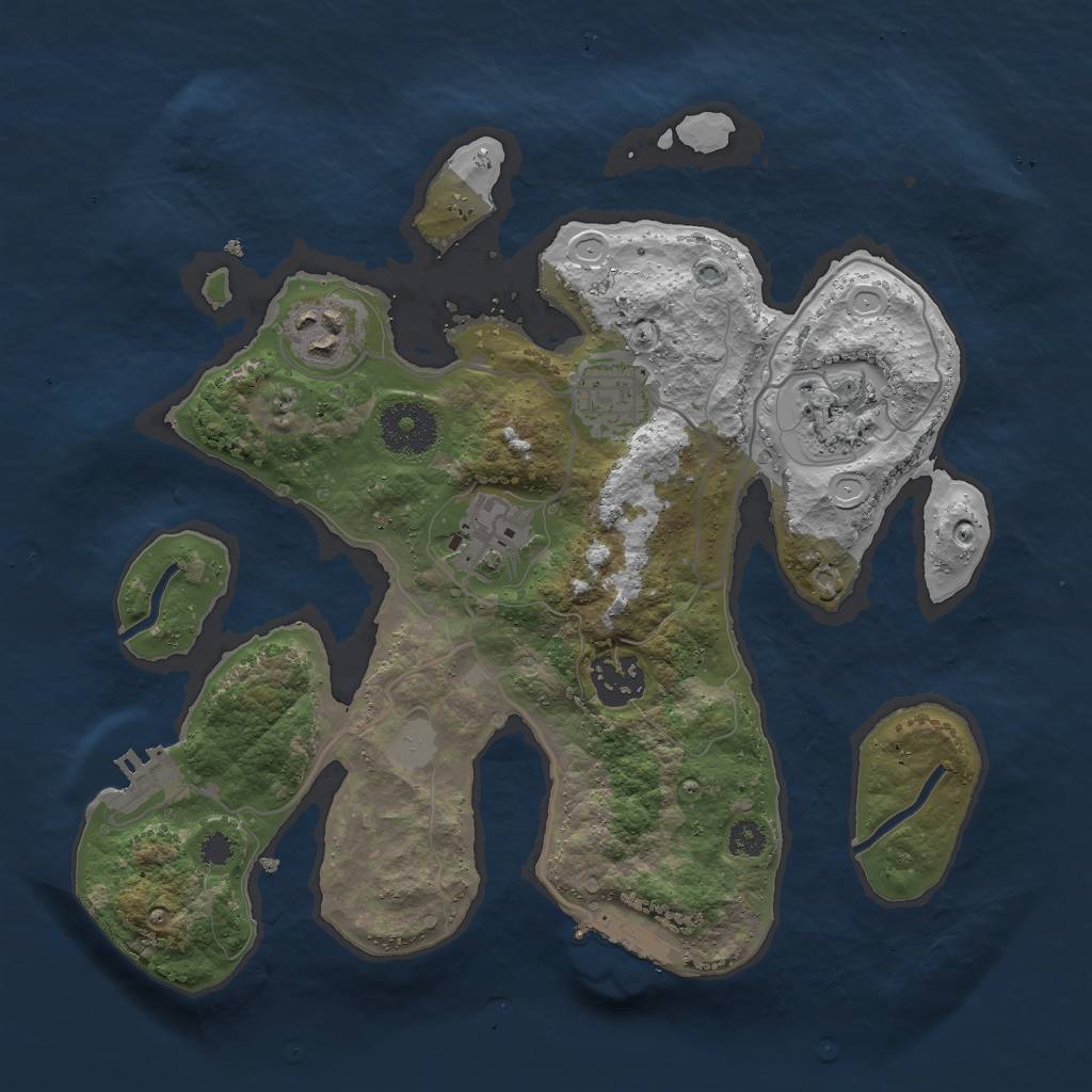 Rust Map: Procedural Map, Size: 3000, Seed: 855901488, 12 Monuments