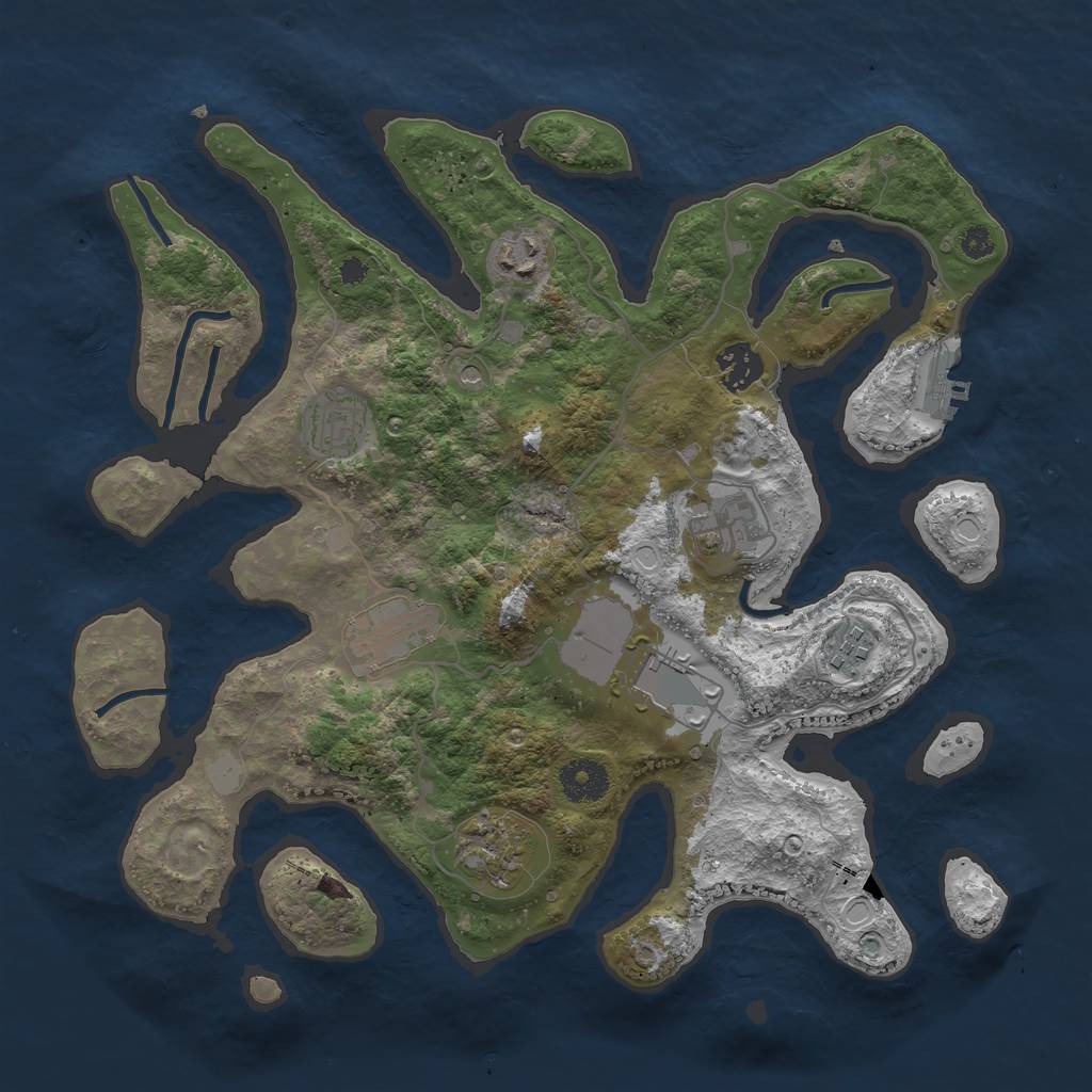 Rust Map: Procedural Map, Size: 3500, Seed: 79251539, 15 Monuments