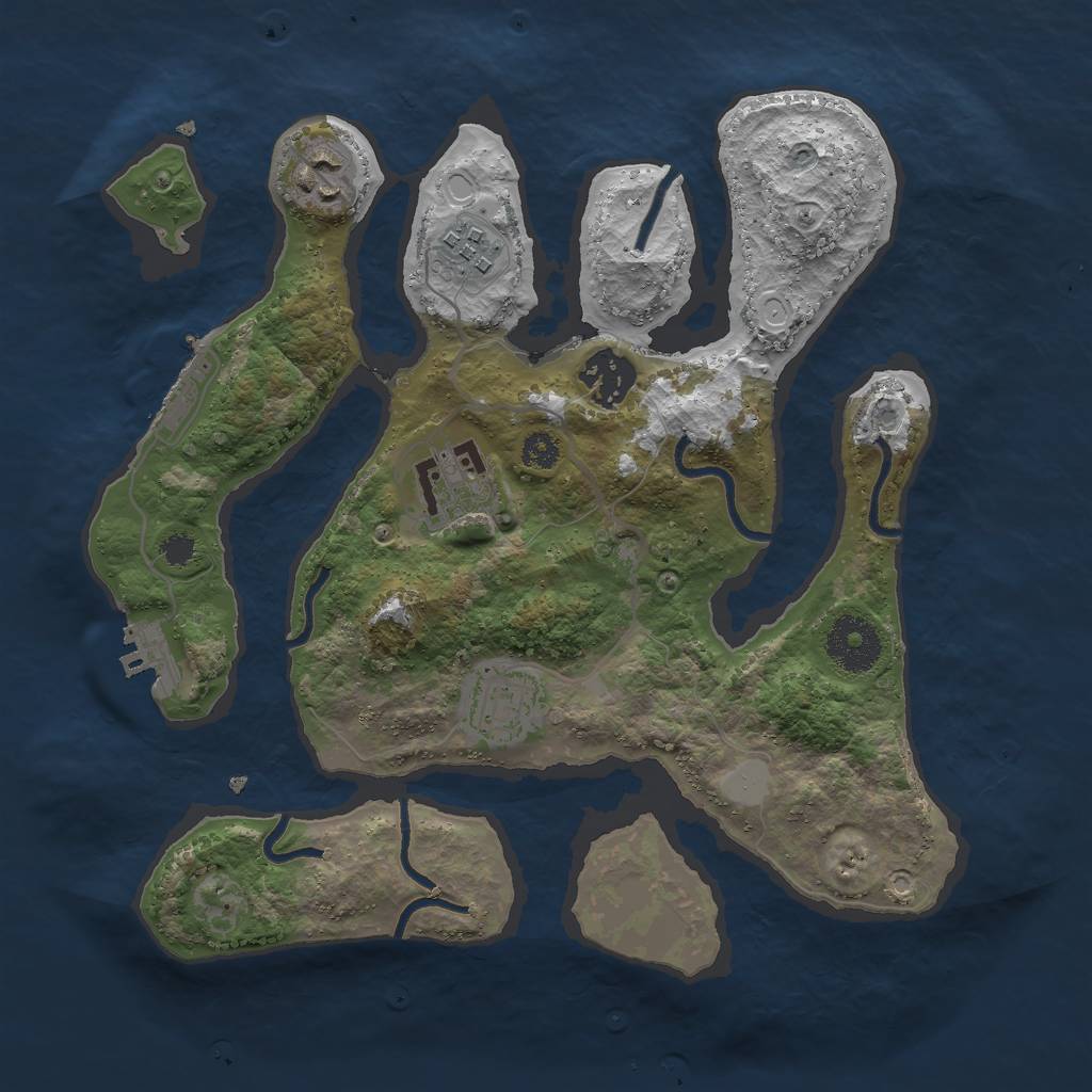 Rust Map: Procedural Map, Size: 3000, Seed: 789078, 12 Monuments