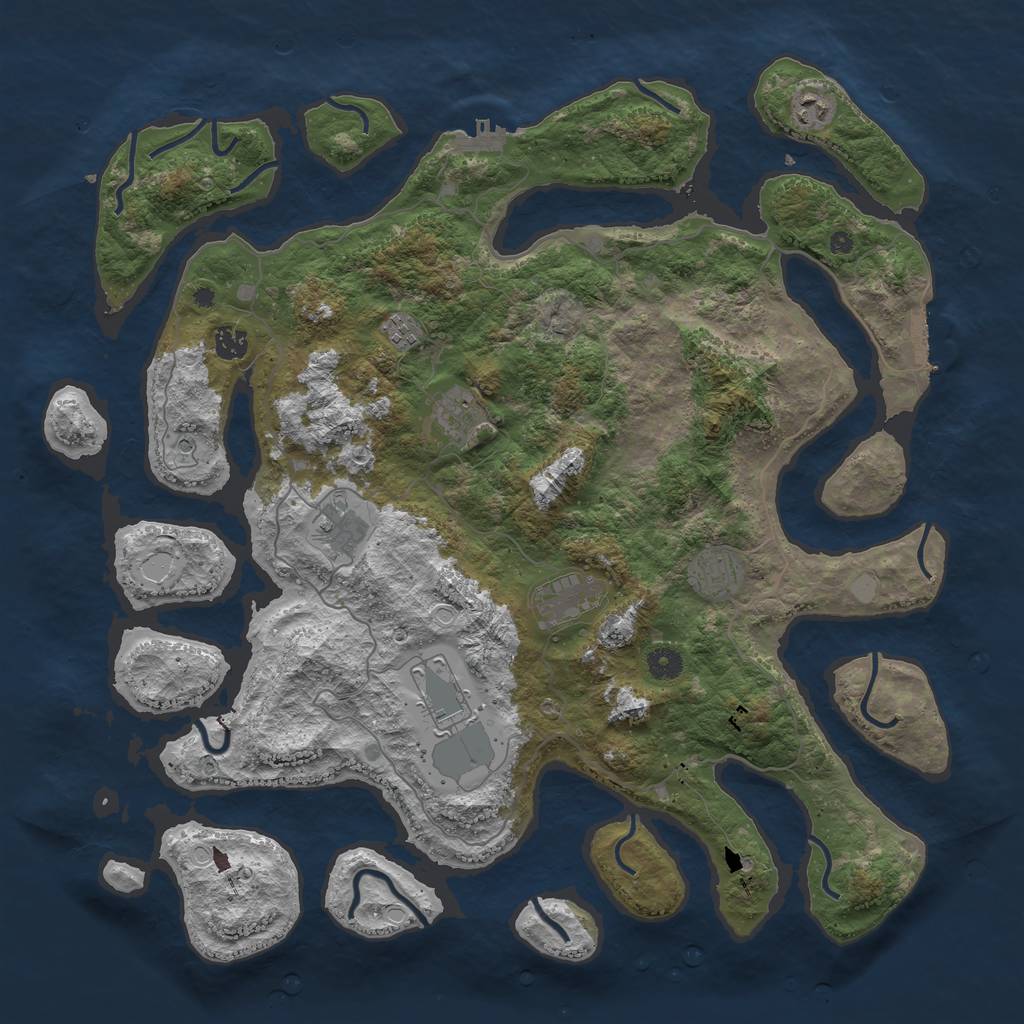 Rust Map: Procedural Map, Size: 4500, Seed: 1674723233, 16 Monuments