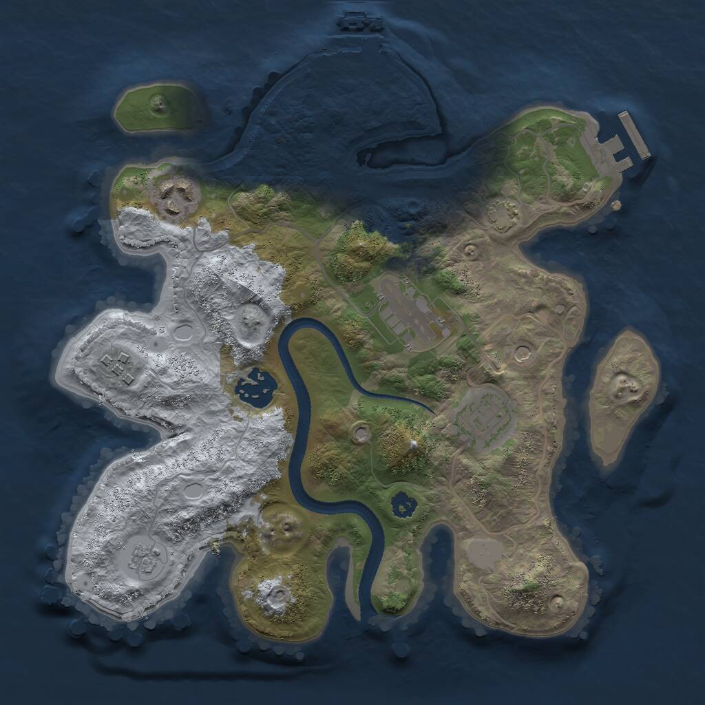 Rust Map: Procedural Map, Size: 2750, Seed: 1356232, 11 Monuments