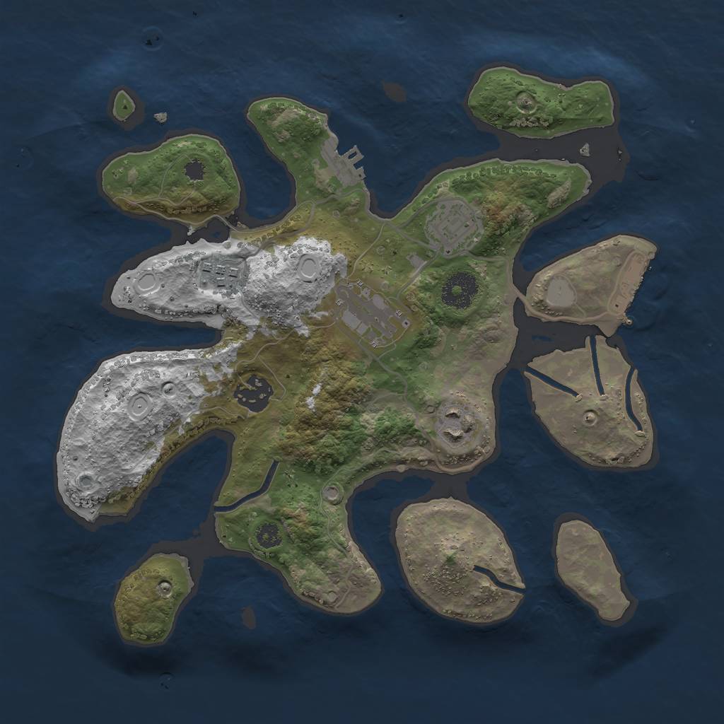 Rust Map: Procedural Map, Size: 3000, Seed: 587581, 12 Monuments