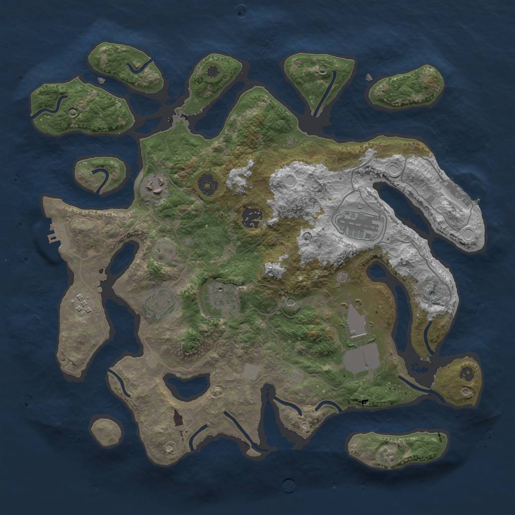 Rust Map: Procedural Map, Size: 3700, Seed: 87949675, 15 Monuments