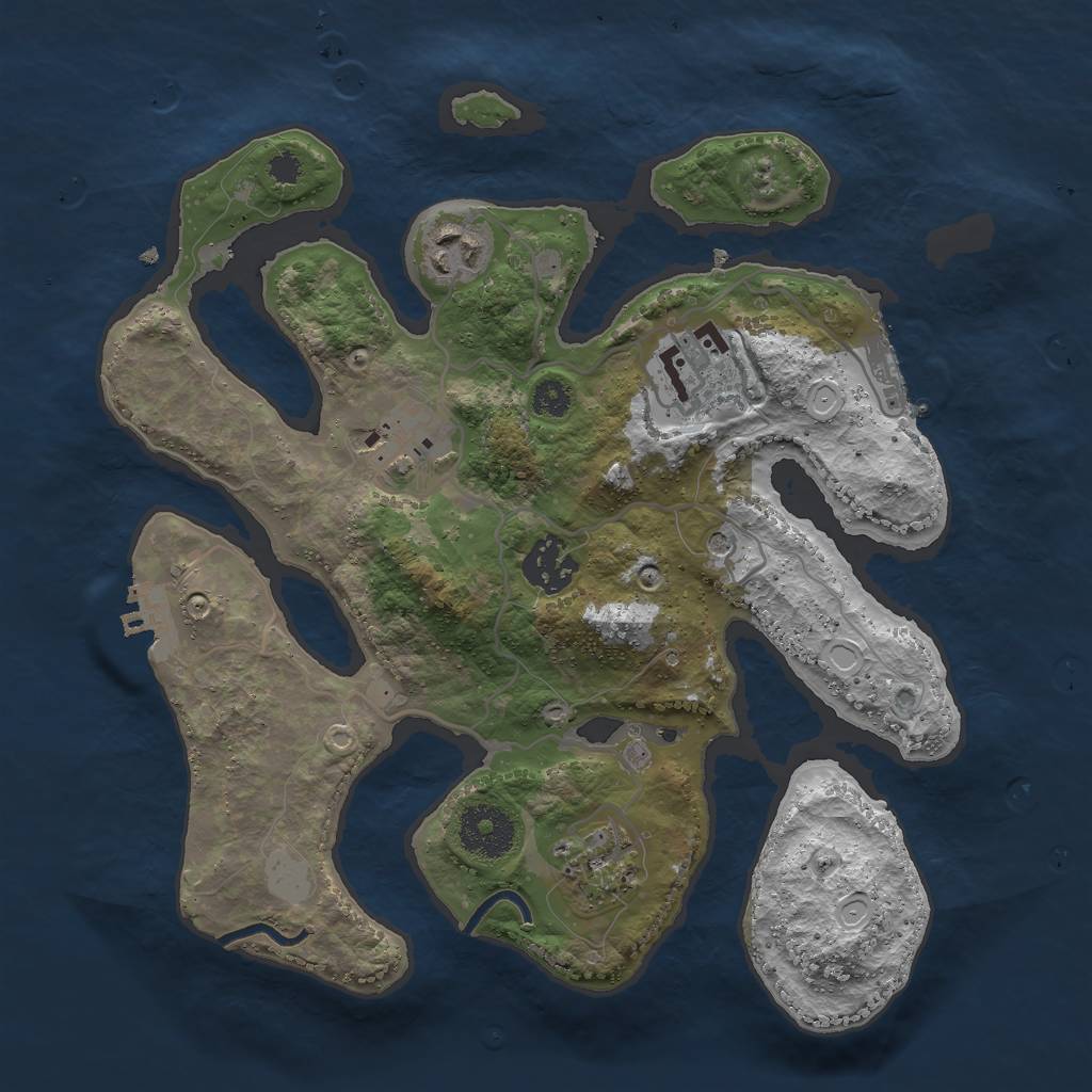 Rust Map: Procedural Map, Size: 3000, Seed: 479060, 13 Monuments