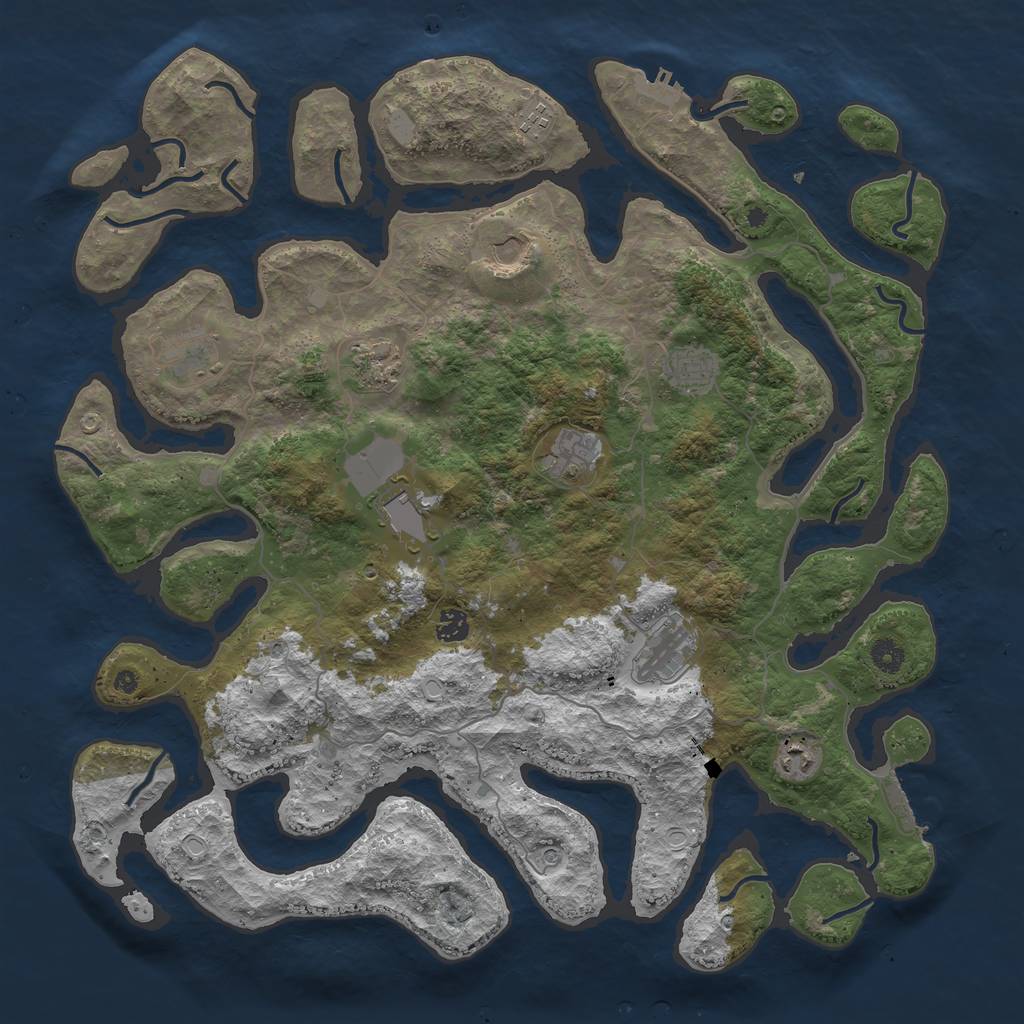 Rust Map: Procedural Map, Size: 4500, Seed: 578530950, 18 Monuments