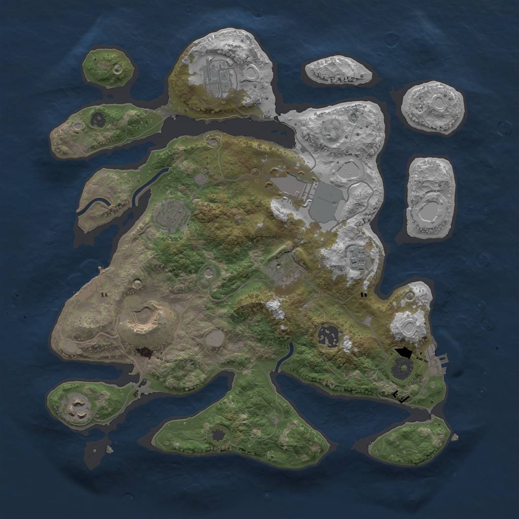 Rust Map: Procedural Map, Size: 3500, Seed: 651612306, 16 Monuments