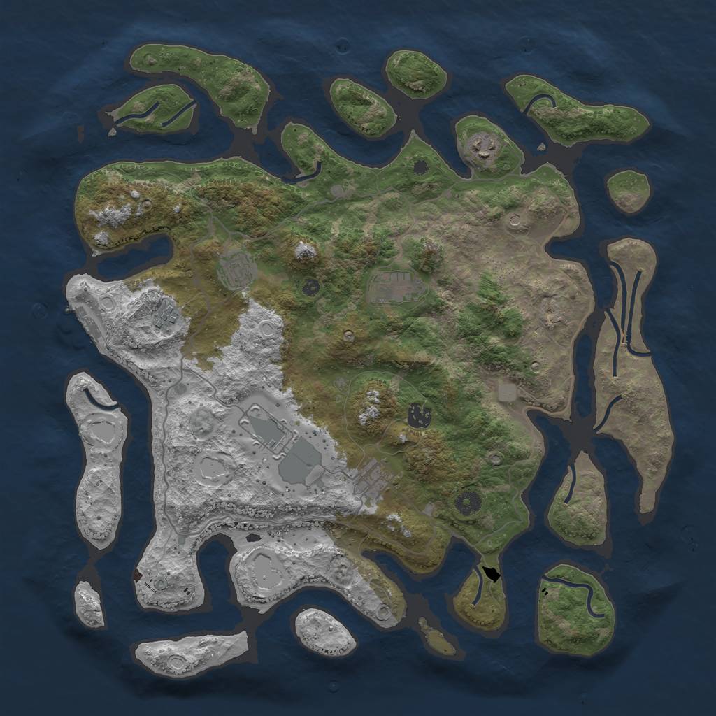 Rust Map: Procedural Map, Size: 4250, Seed: 24390, 14 Monuments