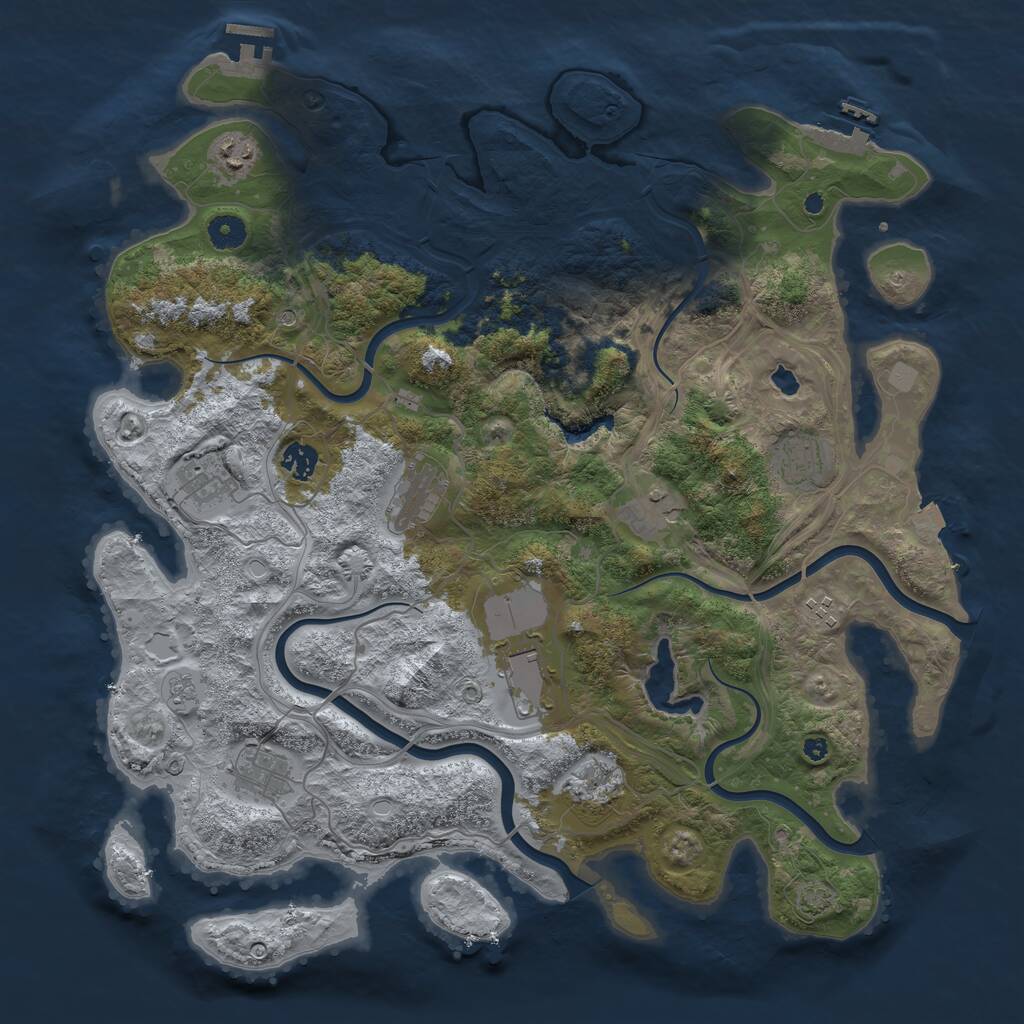 Rust Map: Procedural Map, Size: 4250, Seed: 24390, 16 Monuments
