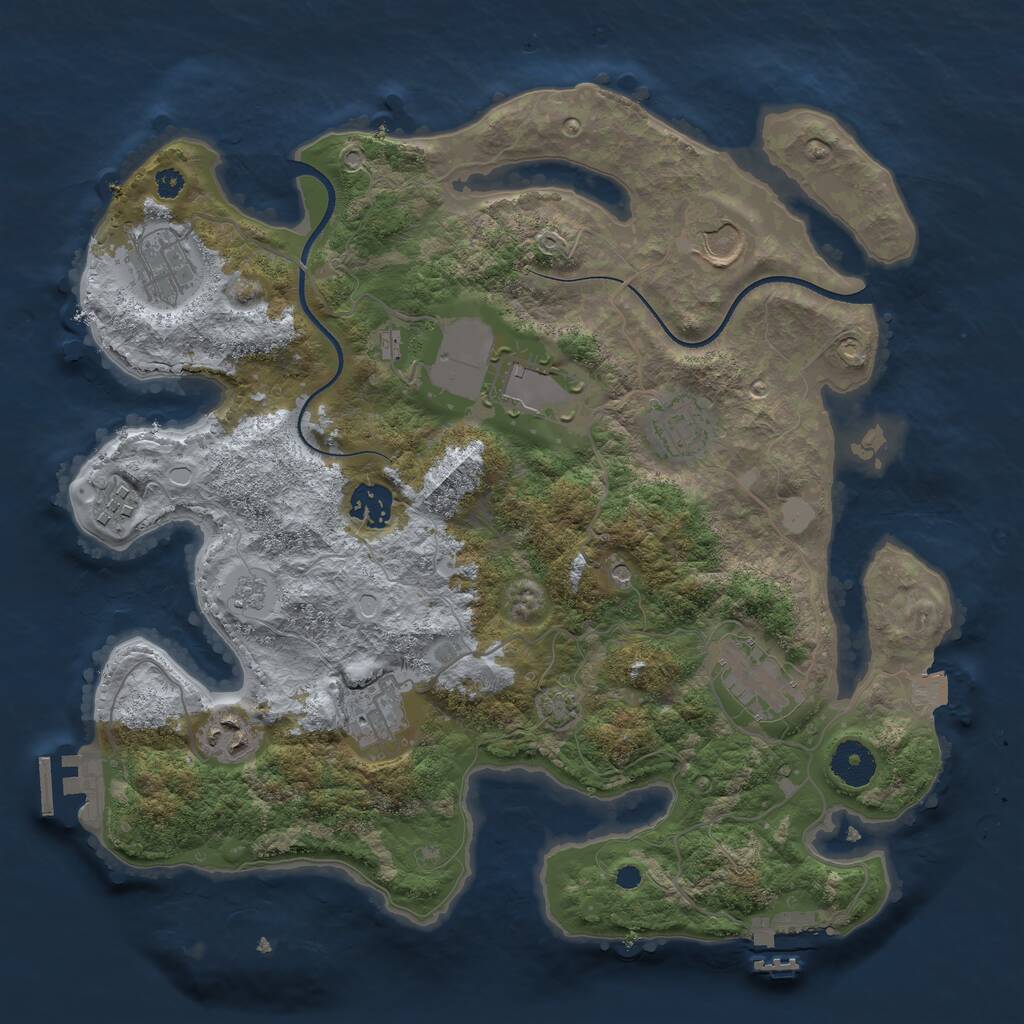 Rust Map: Procedural Map, Size: 3500, Seed: 211111, 15 Monuments