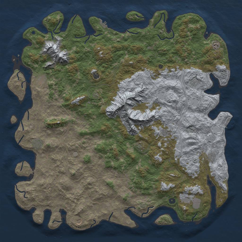 Rust Map: Procedural Map, Size: 6000, Seed: 40, 19 Monuments