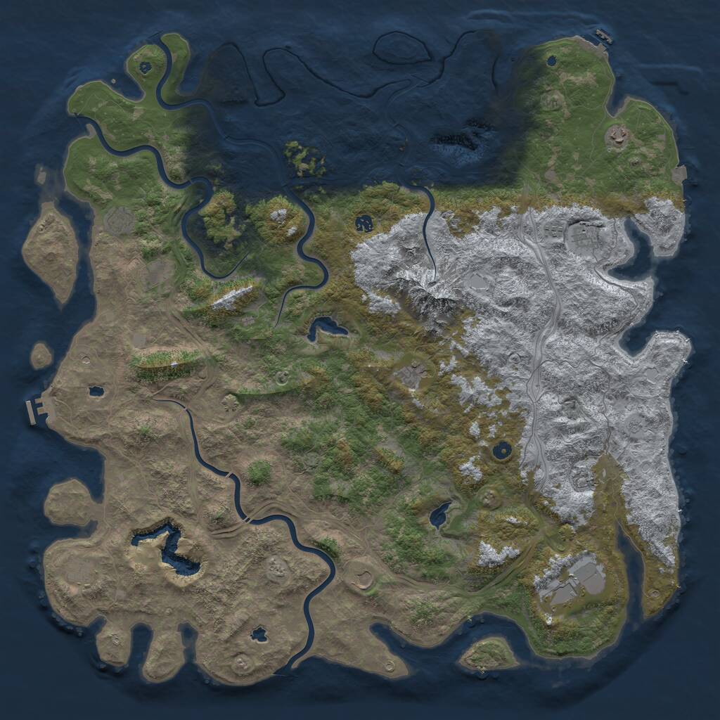 Rust Map: Procedural Map, Size: 6000, Seed: 40, 17 Monuments