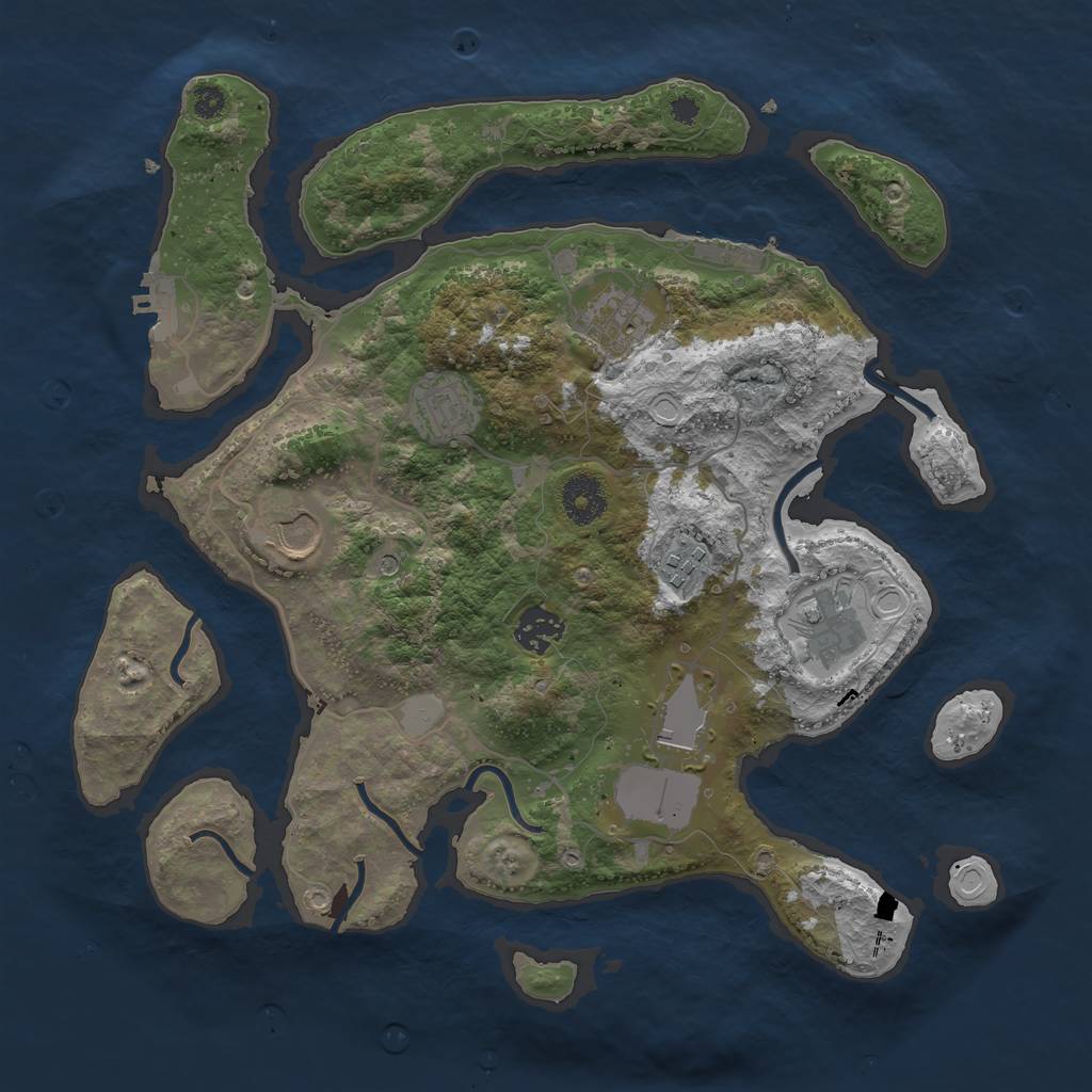 Rust Map: Procedural Map, Size: 3500, Seed: 2103661112, 15 Monuments