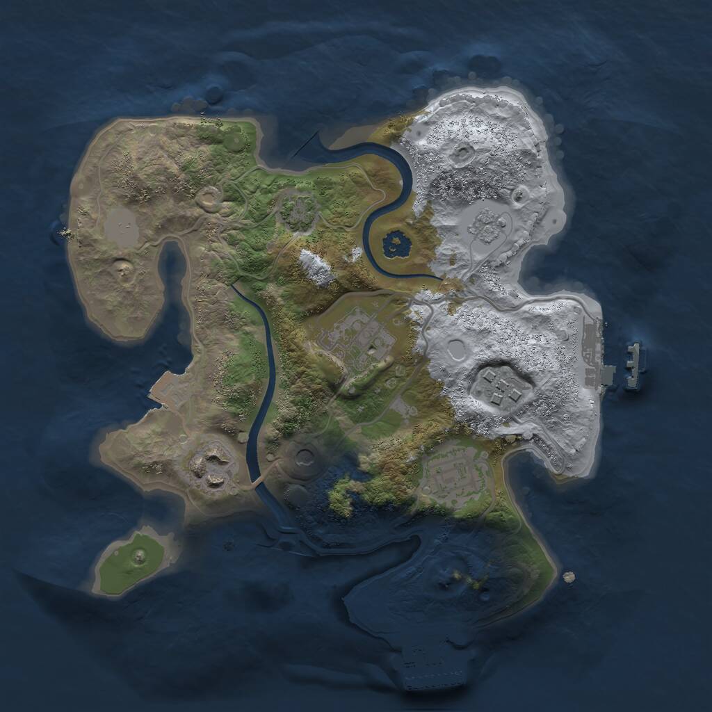 Rust Map: Procedural Map, Size: 2500, Seed: 1986170219, 10 Monuments