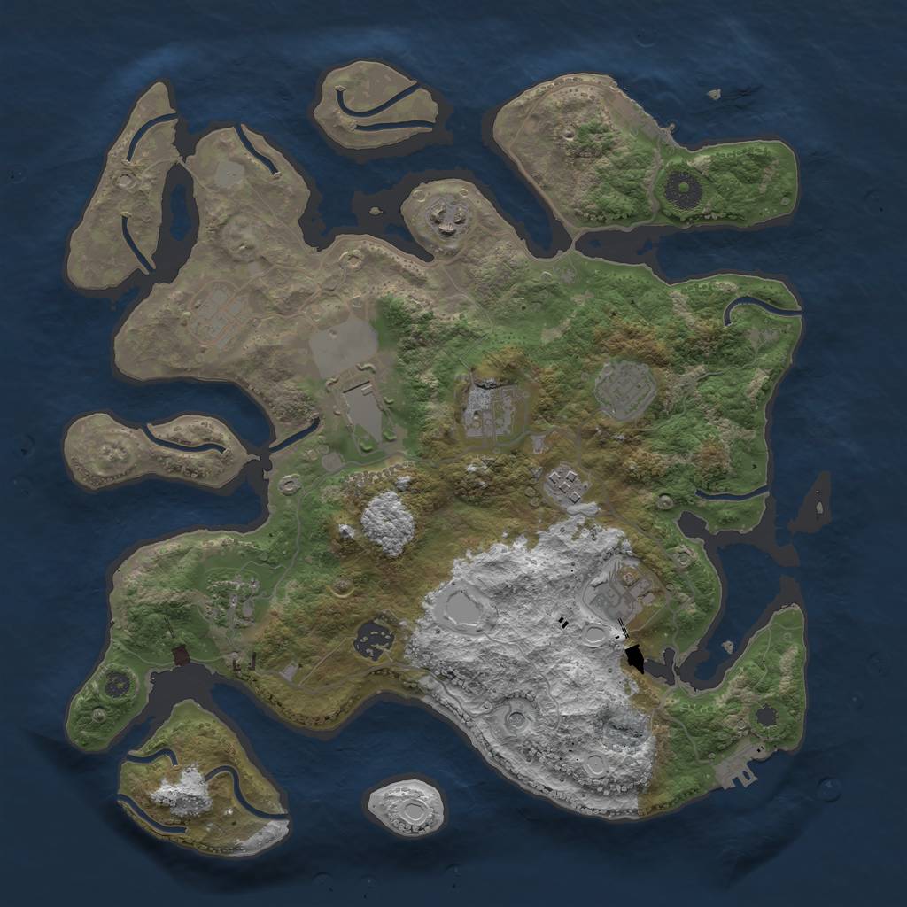 Rust Map: Procedural Map, Size: 3600, Seed: 1536028150, 17 Monuments