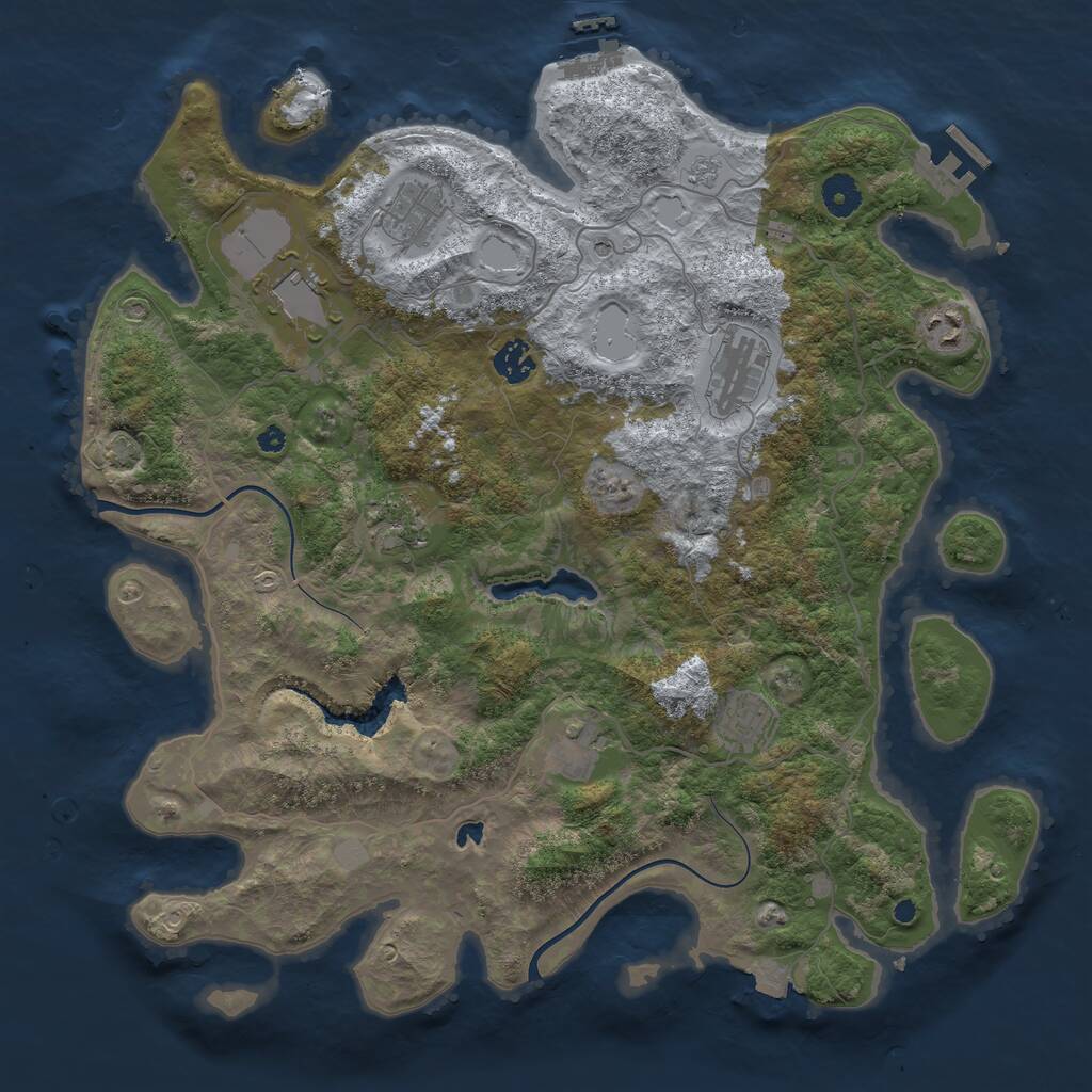 Rust Map: Procedural Map, Size: 4000, Seed: 2684, 14 Monuments