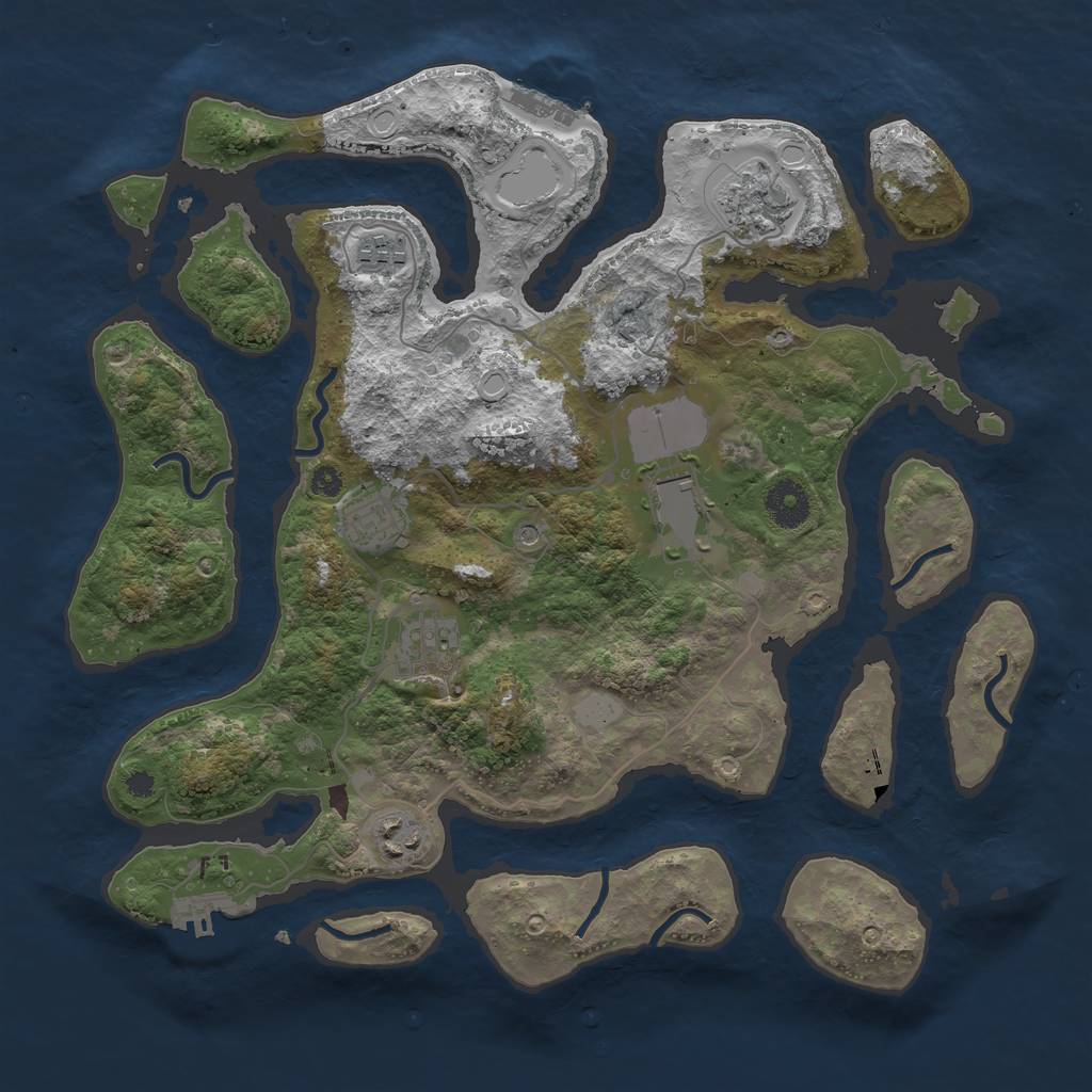 Rust Map: Procedural Map, Size: 3600, Seed: 1012071940, 14 Monuments