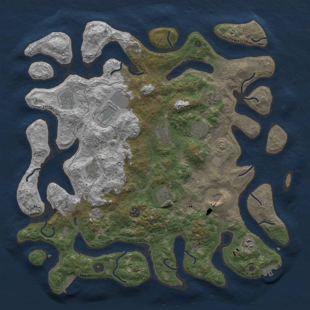 Rust Map: Procedural Map, Size: 4500, Seed: 7867, 19 Monuments