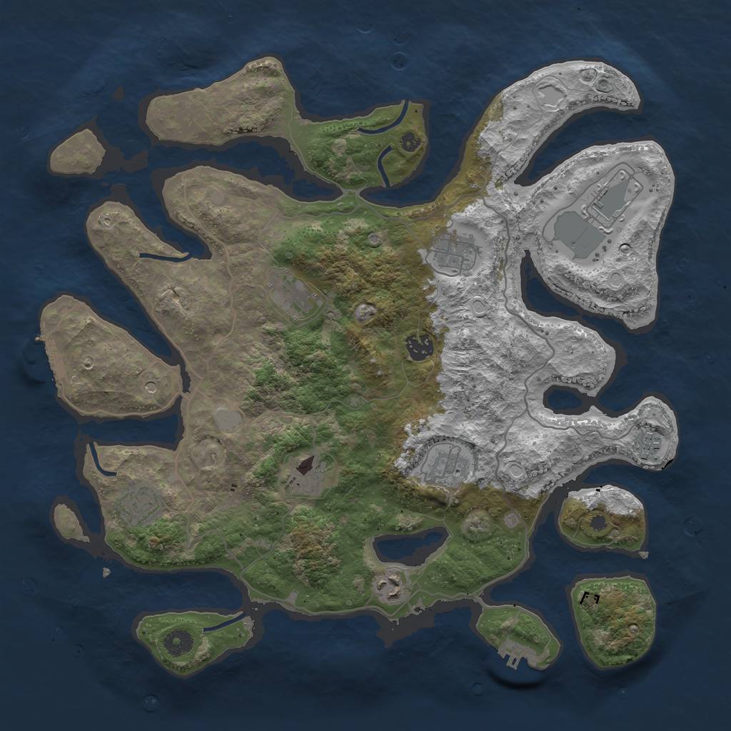 Rust Map: Procedural Map, Size: 4000, Seed: 5135235, 17 Monuments