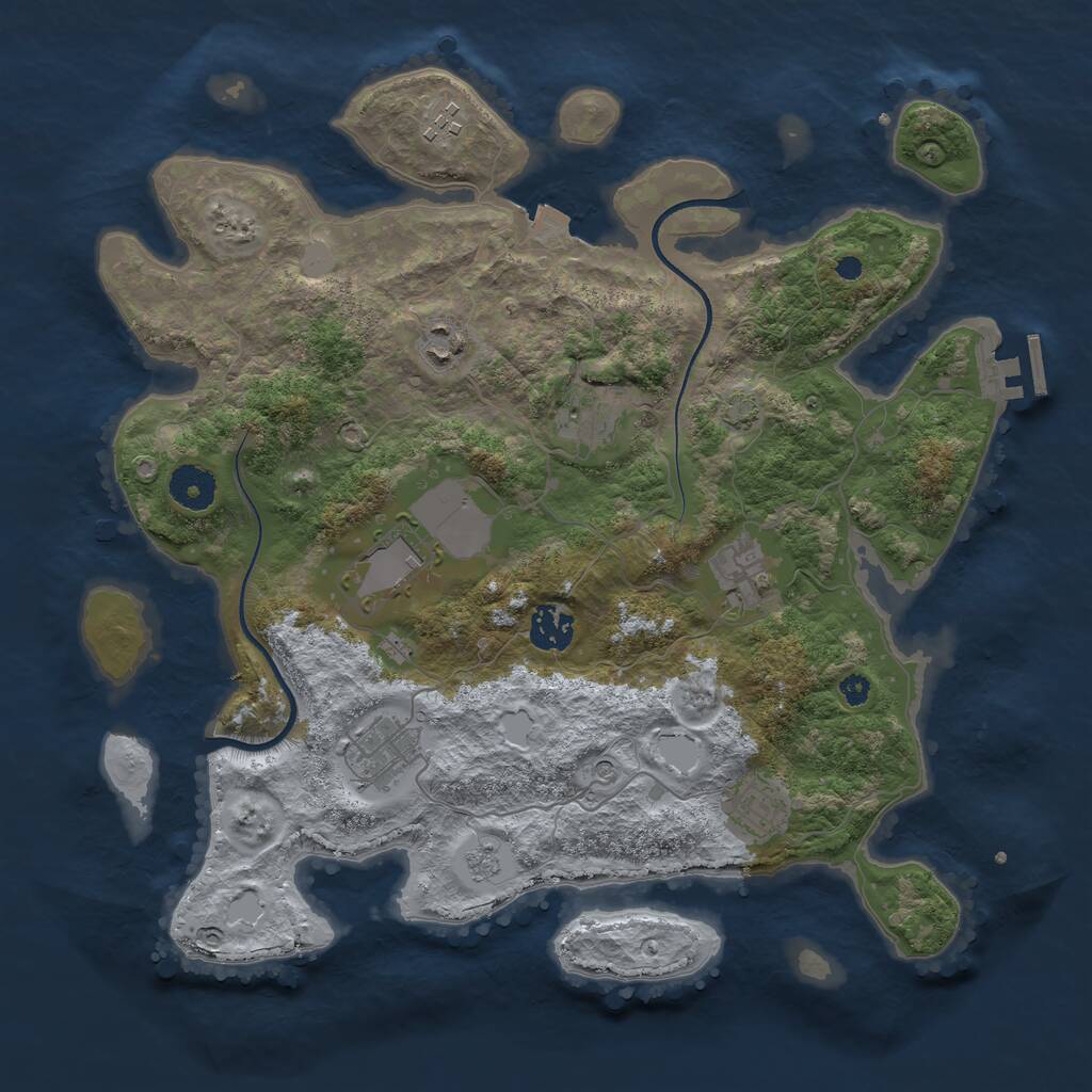 Rust Map: Procedural Map, Size: 3600, Seed: 78519641, 13 Monuments