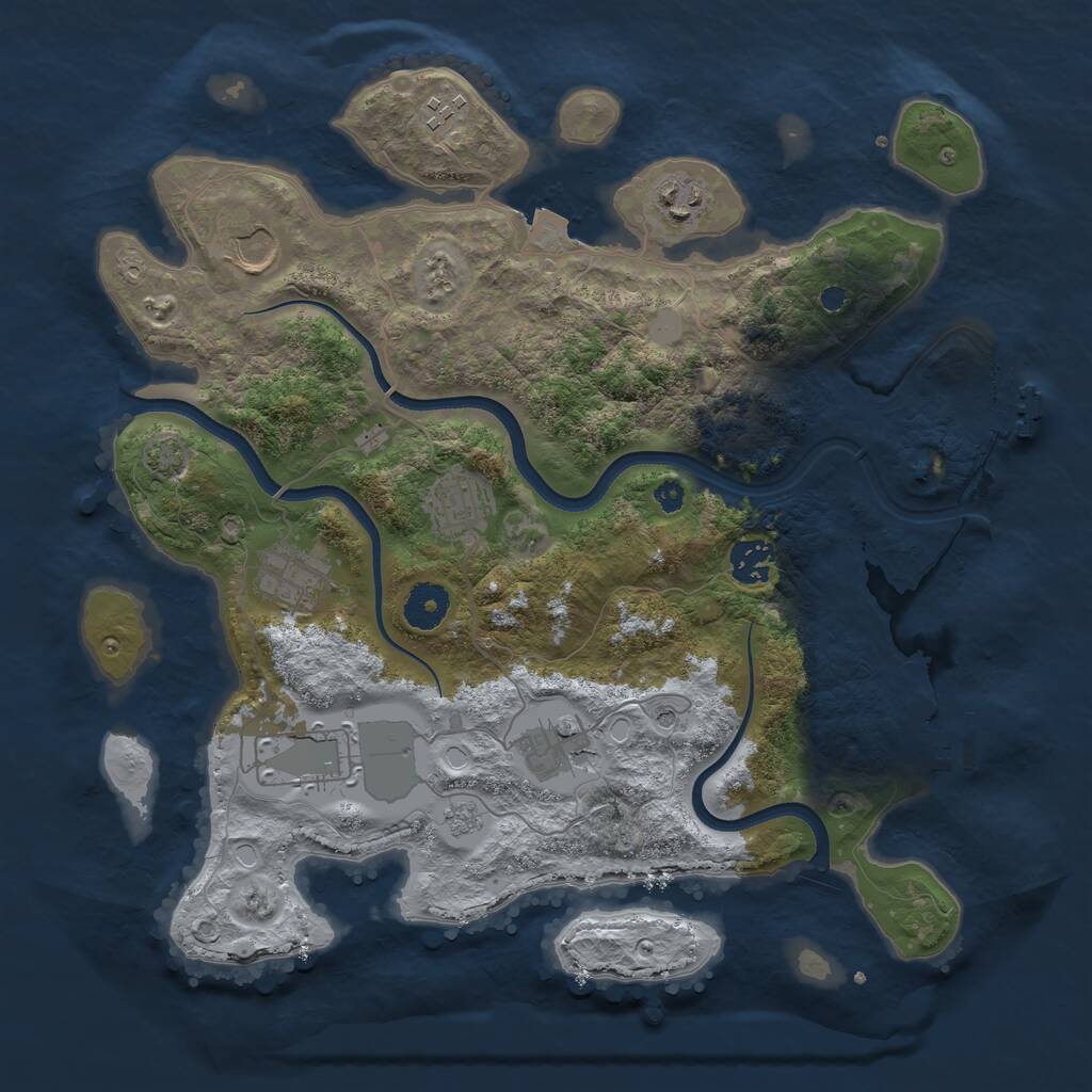 Rust Map: Procedural Map, Size: 3600, Seed: 78519641, 14 Monuments