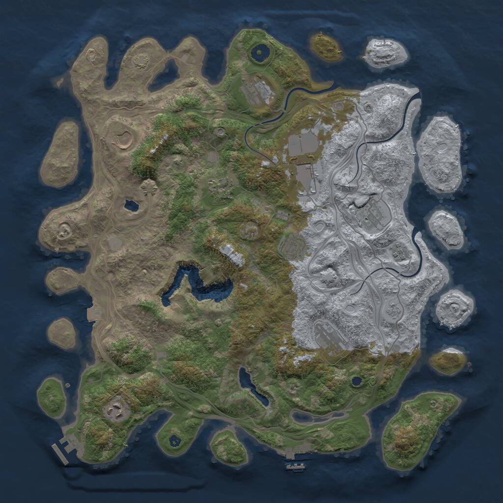 Rust Map: Procedural Map, Size: 4250, Seed: 1995482717, 14 Monuments