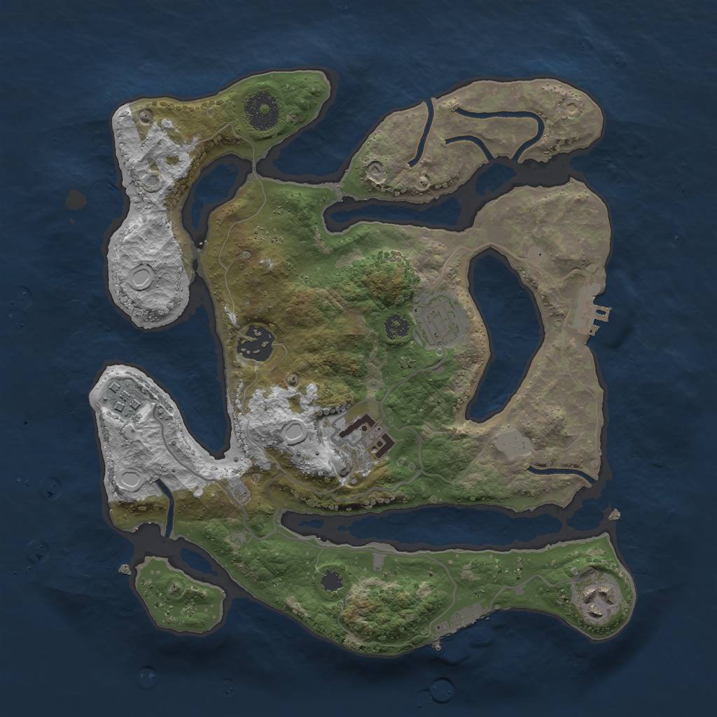 Rust Map: Procedural Map, Size: 3000, Seed: 387594, 12 Monuments