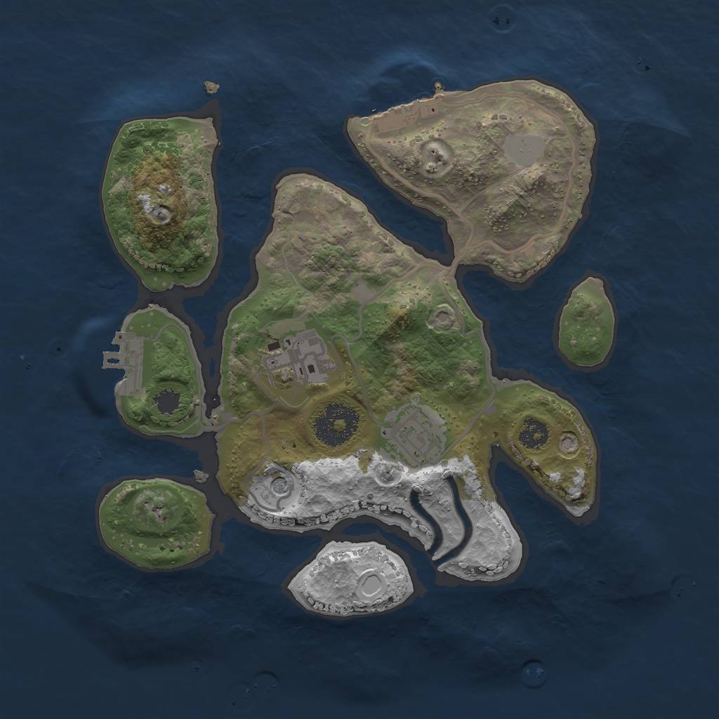 Rust Map: Procedural Map, Size: 2500, Seed: 31533874, 10 Monuments