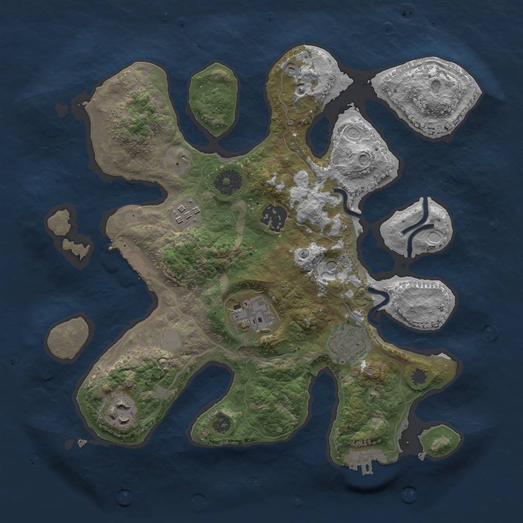 Rust Map: Procedural Map, Size: 3000, Seed: 248585, 13 Monuments