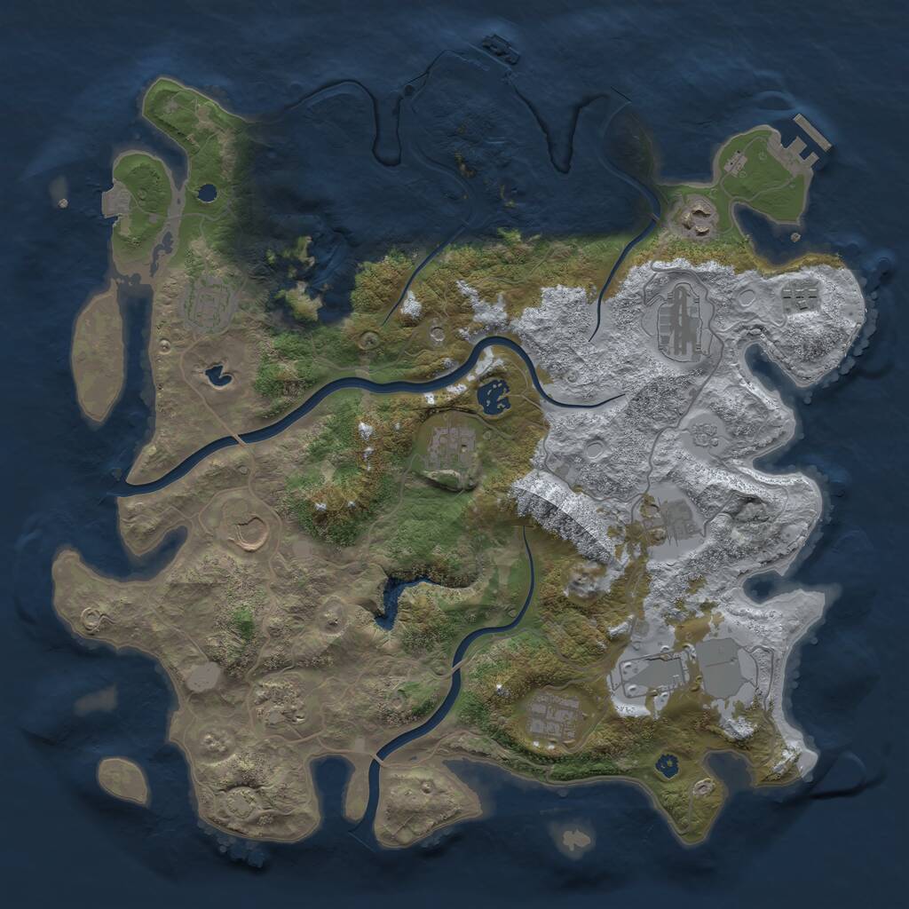 Rust Map: Procedural Map, Size: 4000, Seed: 1502395904, 17 Monuments