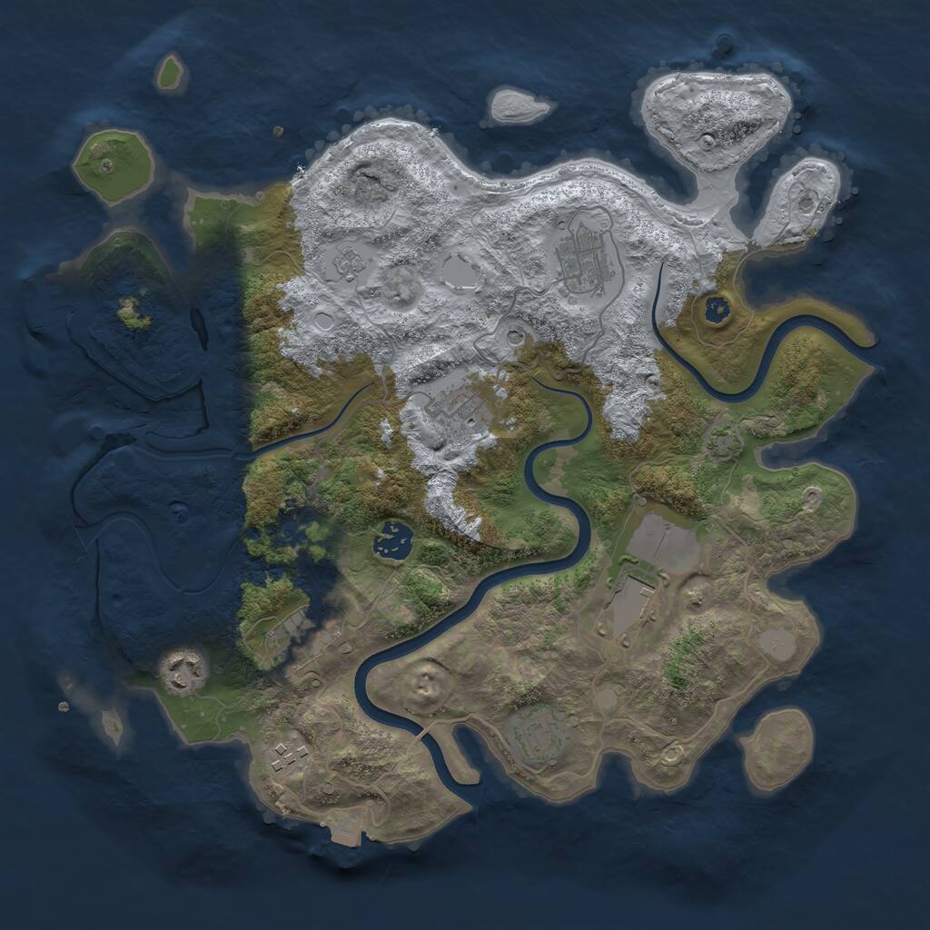 Rust Map: Procedural Map, Size: 3600, Seed: 1488, 13 Monuments