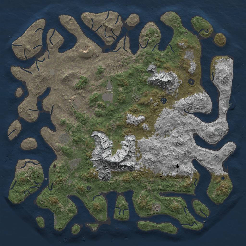 Rust Map: Procedural Map, Size: 6000, Seed: 19153290, 19 Monuments