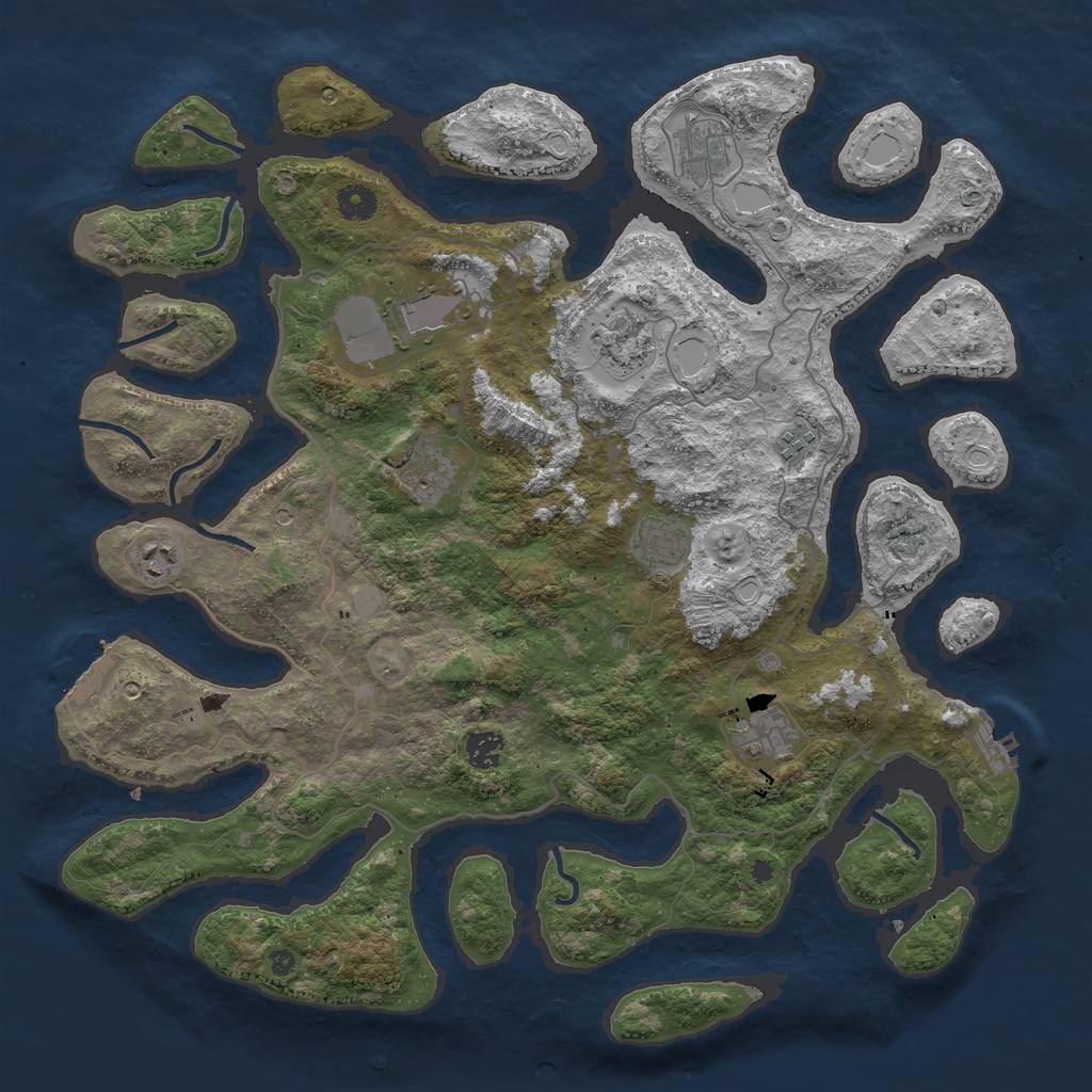 Rust Map: Procedural Map, Size: 4250, Seed: 25459, 17 Monuments