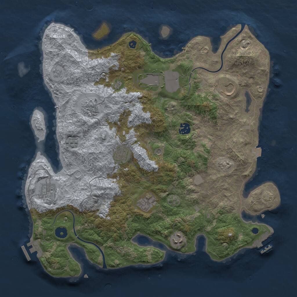 Rust Map: Procedural Map, Size: 3750, Seed: 5233532, 15 Monuments