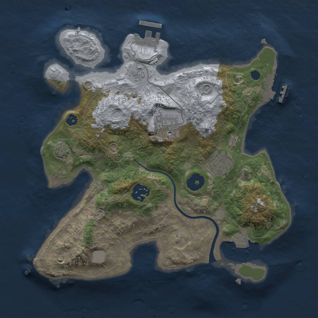 Rust Map: Procedural Map, Size: 2800, Seed: 9281767, 9 Monuments