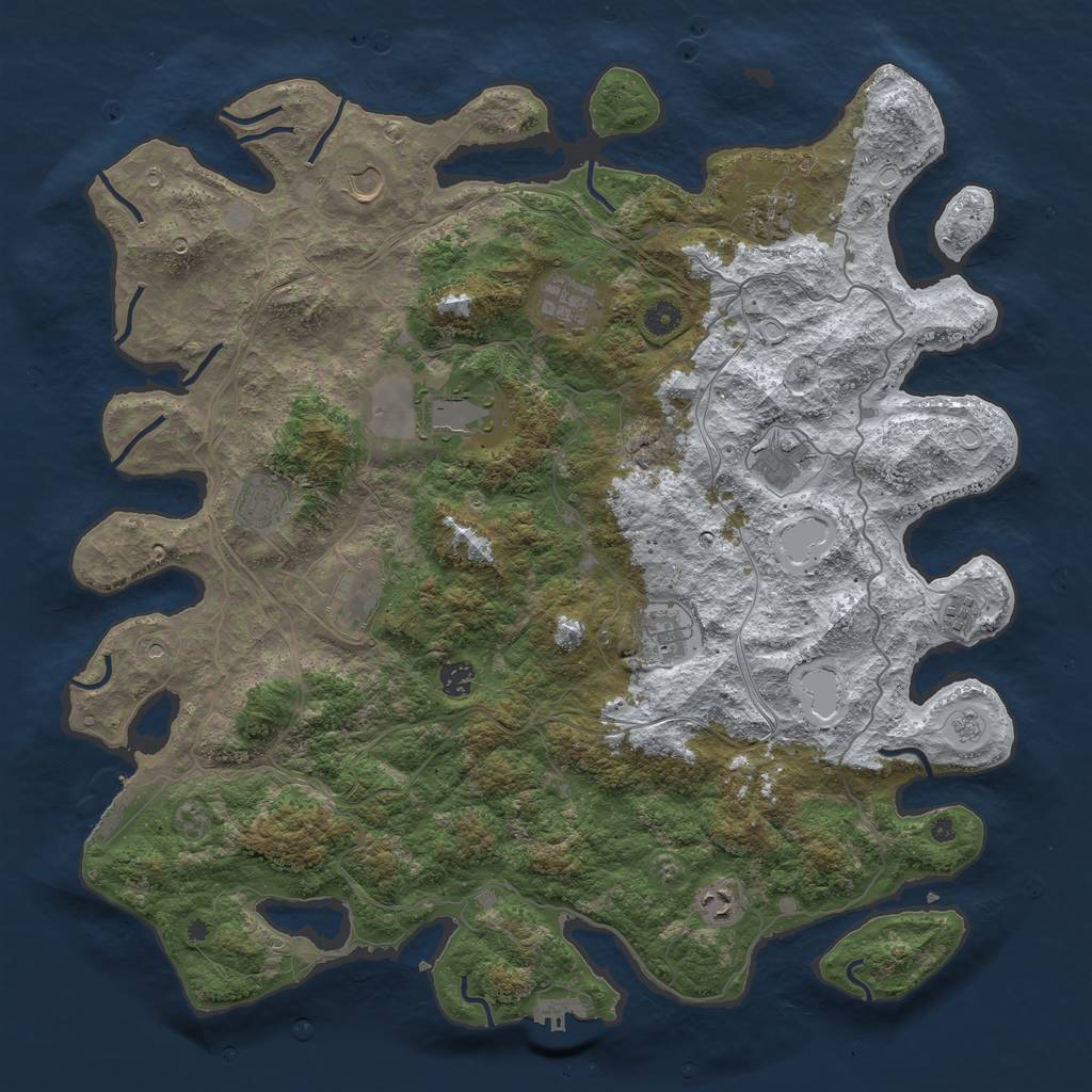 Rust Map: Procedural Map, Size: 4600, Seed: 29, 20 Monuments