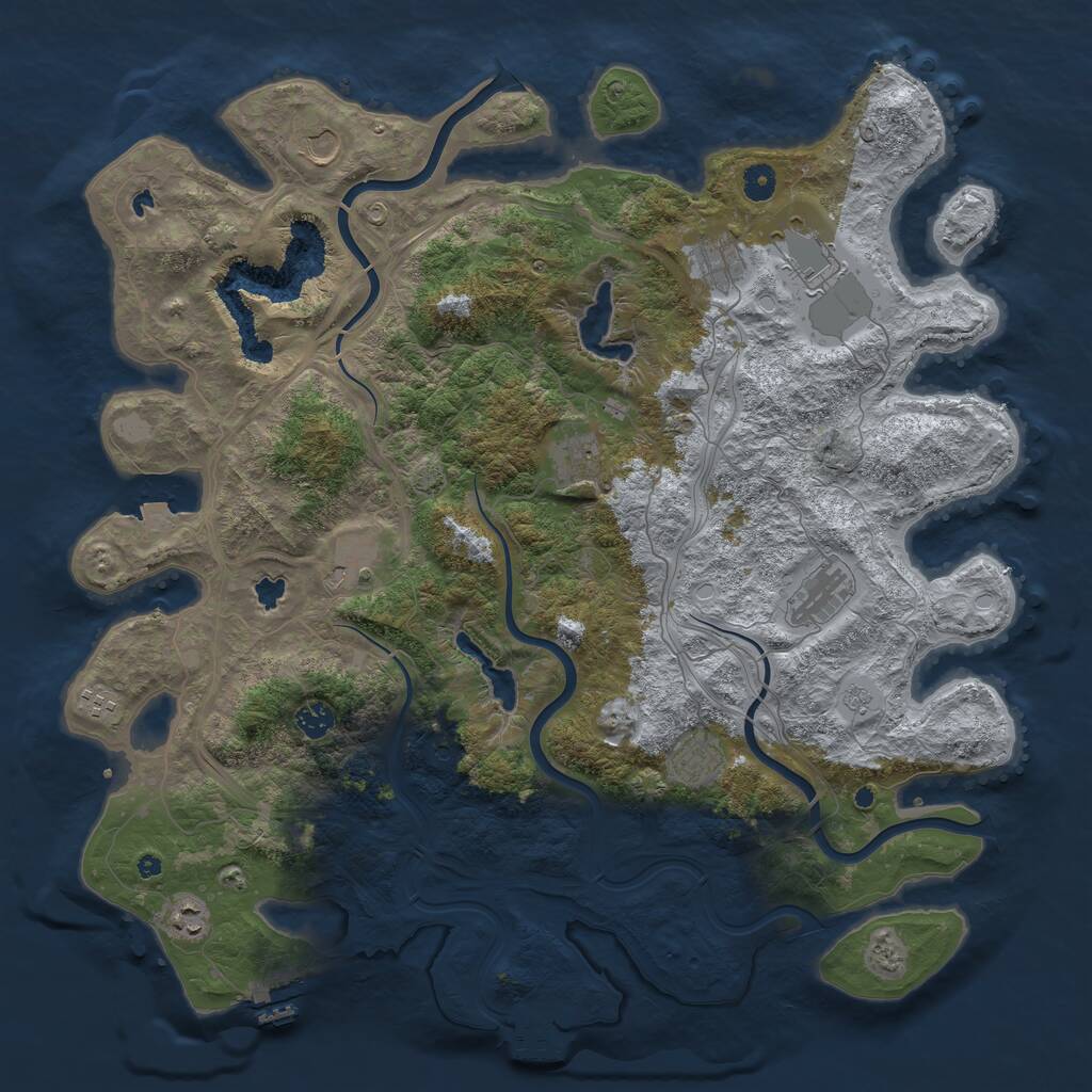 Rust Map: Procedural Map, Size: 4600, Seed: 29, 16 Monuments
