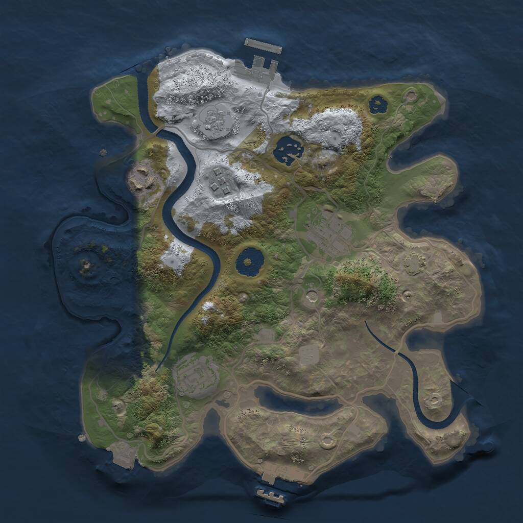 Rust Map: Procedural Map, Size: 2800, Seed: 20263, 11 Monuments