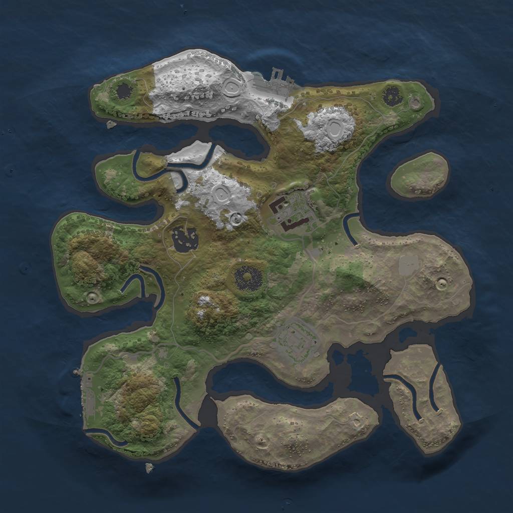 Rust Map: Procedural Map, Size: 2800, Seed: 20263, 10 Monuments