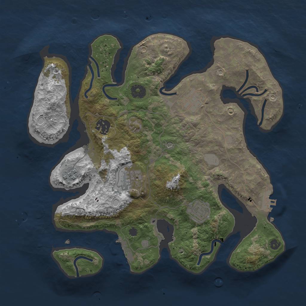 Rust Map: Procedural Map, Size: 3098, Seed: 2084136021, 13 Monuments