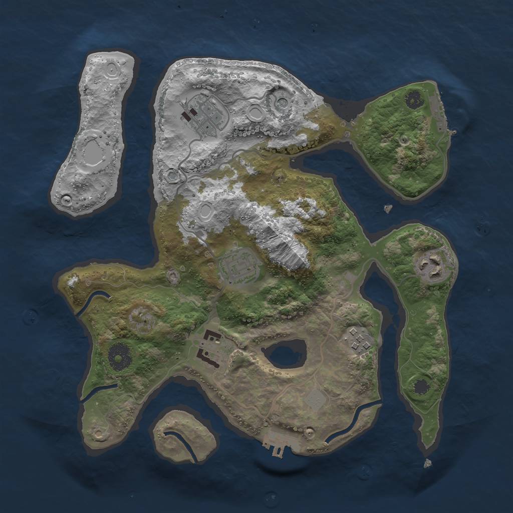 Rust Map: Procedural Map, Size: 3000, Seed: 831725480, 13 Monuments