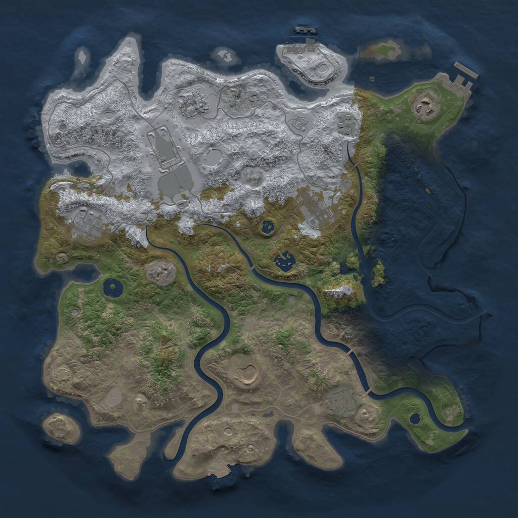 Rust Map: Procedural Map, Size: 3950, Seed: 298997983, 15 Monuments
