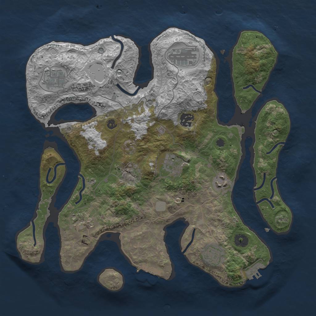 Rust Map: Procedural Map, Size: 3400, Seed: 2989682, 15 Monuments