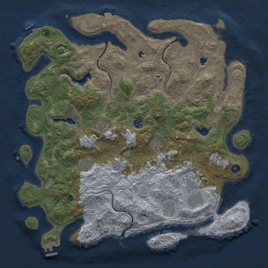 Rust Map: Procedural Map, Size: 4500, Seed: 1644272596, 16 Monuments